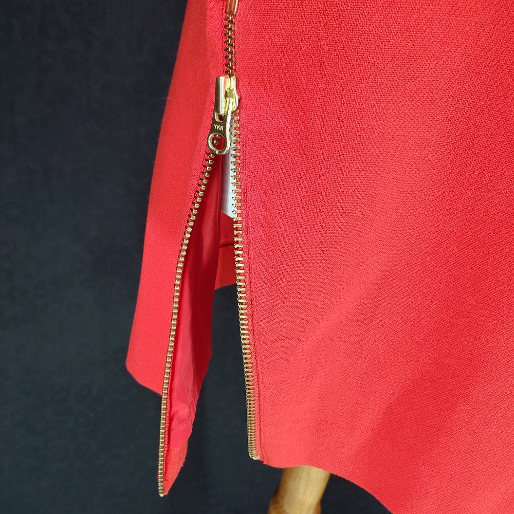 J. Crew Shift Dress Red with Zipper Accents Size 00P Holiday Classic Preppy - Picture 5 of 11